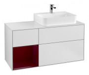 Тумба под раковину Villeroy & Boch Finion 120х50,1 см с подсветкой МДФ белый матовый лак/стекло белое матовое F141HBMT