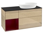 Тумба под раковину Villeroy & Boch Finion 120х50,1 см с подсветкой МДФ шпон дуба/стекло черное матовое GA42HBPC