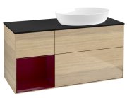 Тумба под раковину Villeroy & Boch Finion 120х50,1 см с подсветкой МДФ шпон дуба/стекло черное матовое GA42HBPC