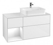 Тумба под раковину Villeroy & Boch Finion 120х50,1 см с подсветкой МДФ глянцевый белый лак/стекло белое матовое F141GFGF