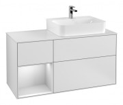 Тумба под раковину Villeroy & Boch Finion 120х50,1 см с подсветкой МДФ белый матовый лак/стекло белое матовое F141MTMT