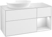Тумба под раковину Villeroy & Boch Finion 120х50,1 см с подсветкой МДФ глянцевый белый лак/стекло белое матовое GA51MTGF