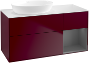 Тумба под раковину Villeroy & Boch Finion 120х50,1 см с подсветкой МДФ пион матовый лак/стекло белое матовое GA51GKHB