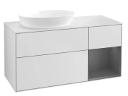 Тумба под раковину Villeroy & Boch Finion 120х50,1 см с подсветкой МДФ белый матовый лак/стекло белое матовое GA51GKMT