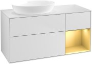 Тумба під раковину Villeroy & Boch Finion 120х50,1 см із підсвічуванням МДФ білий матовий лак/скло біле матове GA51HFMT
