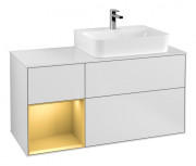 Тумба под раковину Villeroy & Boch Finion 120х50,1 см с подсветкой МДФ белый матовый лак/стекло белое матовое F141HFMT