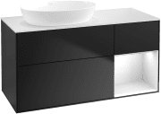Тумба под раковину Villeroy & Boch Finion 120х50,1 см с подсветкой МДФ черный матовый лак/стекло белое матовое GA51GFPD