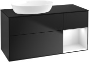 Тумба под раковину Villeroy & Boch Finion 120х50,1 см с подсветкой МДФ черный матовый лак/стекло черное матовое GA52GFPD