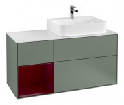 Тумба под раковину Villeroy & Boch Finion 120х50,1 см с подсветкой МДФ оливковый матовый лак/стекло белое матовое F141HBGM