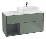 Тумба под раковину Villeroy & Boch Finion 120х50,1 см с подсветкой МДФ оливковый матовый лак/стекло белое матовое F141HGGM