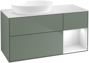Тумба под раковину Villeroy & Boch Finion 120х50,1 см с подсветкой МДФ оливковый матовый лак/стекло белое матовое GA51GFGM