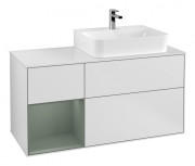 Тумба под раковину Villeroy & Boch Finion 120х50,1 см с подсветкой МДФ белый матовый лак/стекло белое матовое F141GMMT
