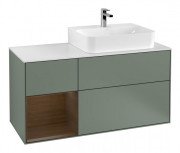 Тумба под раковину Villeroy & Boch Finion 120х50,1 см с подсветкой МДФ оливковый матовый лак/стекло белое матовое F141GNGM