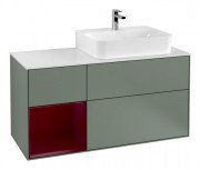 Тумба под раковину Villeroy & Boch Finion 120х50,1 см с подсветкой МДФ оливковый матовый лак/стекло белое матовое F141HBGM