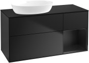 Тумба под раковину Villeroy & Boch Finion 120х50,1 см с подсветкой МДФ черный матовый лак/стекло черное матовое GA52PDPD
