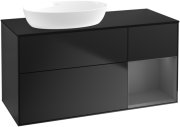 Тумба під раковину Villeroy & Boch Finion 120х50,1 см з підсвічуванням МДФ чорний матовий лак/скло чорне матове GA52GKPD