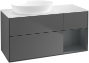 Тумба под раковину Villeroy & Boch Finion 120х50,1 см с подсветкой МДФ антрацит матовый лак/стекло белое матовое GA51HGGK