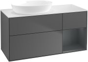 Тумба під раковину Villeroy & Boch Finion 120х50,1 см із підсвічуванням МДФ антрацит матовий лак/скло біле матове GA51HGGK
