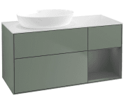 Тумба под раковину Villeroy & Boch Finion 120х50,1 см с подсветкой МДФ оливковый матовый лак/стекло белое матовое GA51GKGM