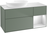 Тумба під раковину Villeroy & Boch Finion 120х50,1 см із підсвічуванням МДФ оливковий матовий лак/скло біле матове GA51MTGM