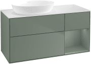 Тумба под раковину Villeroy & Boch Finion 120х50,1 см с подсветкой МДФ оливковый матовый лак/стекло белое матовое GA51GMGM