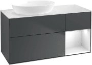 Тумба под раковину Villeroy & Boch Finion 120х50,1 см с подсветкой МДФ темно-синий матовый лак/стекло белое матовое GA51GFHG