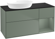 Тумба под раковину Villeroy & Boch Finion 120х50,1 см с подсветкой МДФ оливковый матовый лак/стекло черное матовое GA52GMGM