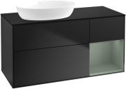 Тумба под раковину Villeroy & Boch Finion 120х50,1 см с подсветкой МДФ черный матовый лак/стекло черное матовое GA52GMPD