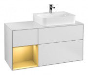 Тумба под раковину Villeroy & Boch Finion 120х50,1 см с подсветкой МДФ белый матовый лак/стекло белое матовое G141HFMT