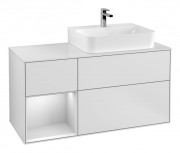 Тумба под раковину Villeroy & Boch Finion 120х50,1 см с подсветкой МДФ белый матовый лак/стекло белое матовое G141MTMT