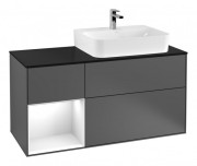 Тумба під раковину Villeroy & Boch Finion 120х50,1 см із підсвічуванням МДФ антрацит матовий лак/скло чорне матове G142GFGK