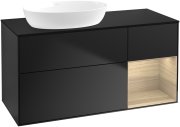 Тумба под раковину Villeroy & Boch Finion 120х50,1 см с подсветкой МДФ черный матовый лак/стекло черное матовое GA52PCPD