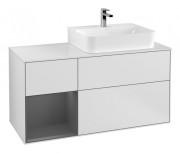 Тумба під раковину Villeroy & Boch Finion 120х50,1 см із підсвічуванням МДФ білий матовий лак/скло біле матове G141GKMT