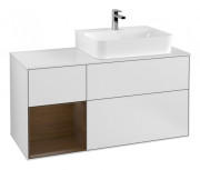 Тумба под раковину Villeroy & Boch Finion 120х50,1 см с подсветкой МДФ белый матовый лак/стекло белое матовое G141GNMT