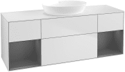 Тумба під раковину Villeroy & Boch Finion 160х50,1 см із підсвічуванням МДФ білий матовий лак/скло біле матове GD01GKMT