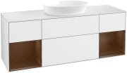 Тумба под раковину Villeroy & Boch Finion 160х50,1 см с подсветкой МДФ глянцевый белый лак/стекло белое матовое GD01GNGF