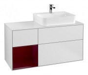 Тумба под раковину Villeroy & Boch Finion 120х50,1 см с подсветкой МДФ белый матовый лак/стекло белое матовое G141HBMT