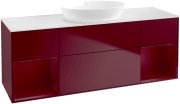Тумба под раковину Villeroy & Boch Finion 160х50,1 см с подсветкой МДФ пион матовый лак/стекло белое матовое GD01HBHB
