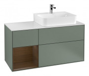 Тумба под раковину Villeroy & Boch Finion 120х50,1 см с подсветкой МДФ оливковый матовый лак/стекло белое матовое G141GNGM