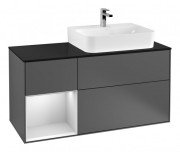 Тумба під раковину Villeroy & Boch Finion 120х50,1 см із підсвічуванням МДФ антрацит матовий лак/скло чорне матове G142MTGK