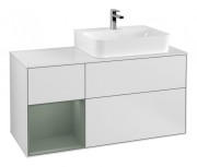 Тумба під раковину Villeroy & Boch Finion 120х50,1 см із підсвічуванням МДФ білий матовий лак/скло біле матове G141GMMT
