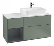 Тумба под раковину Villeroy & Boch Finion 120х50,1 см с подсветкой МДФ оливковый матовый лак/стекло белое матовое G141HGGM