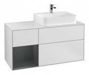 Тумба под раковину Villeroy & Boch Finion 120х50,1 см с подсветкой МДФ белый матовый лак/стекло белое матовое G141HGMT
