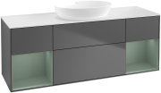 Тумба под раковину Villeroy & Boch Finion 160х50,1 см с подсветкой МДФ антрацит матовый лак/стекло белое матовое GD01GMGK
