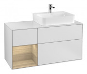 Тумба под раковину Villeroy & Boch Finion 120х50,1 см с подсветкой МДФ белый матовый лак/стекло белое матовое G141PCMT