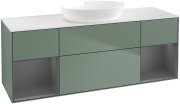 Тумба под раковину Villeroy & Boch Finion 160х50,1 см с подсветкой МДФ оливковый матовый лак/стекло белое матовое GD01GKGM