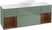 Тумба под раковину Villeroy & Boch Finion 160х50,1 см с подсветкой МДФ оливковый матовый лак/стекло белое матовое GD01GNGM