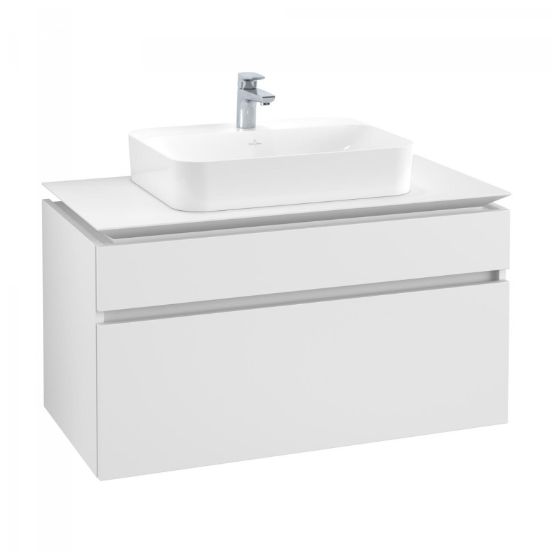 Тумба під раковину Villeroy & Boch Legato 100х55 см ДСП білий матовий B75600MS