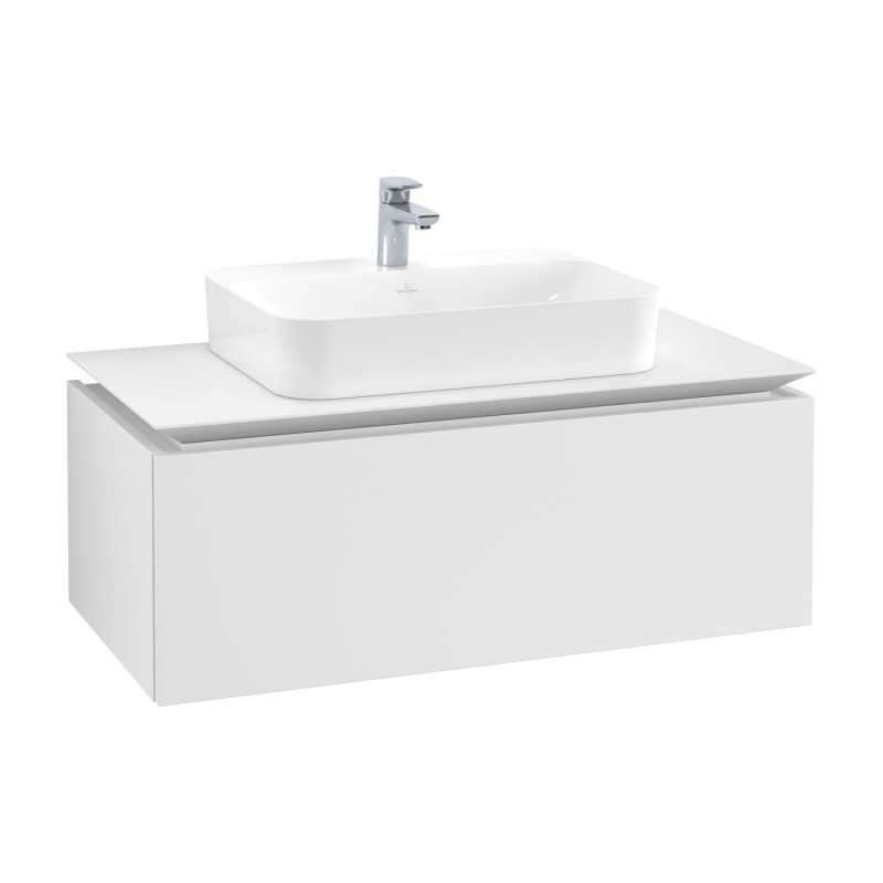 Тумба під раковину Villeroy & Boch Legato 100х38 см ДСП білий матовий B75500MS