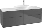 Тумба під раковину Villeroy & Boch Finion 160х50,1 см із підсвічуванням МДФ антрацит матовий лак/скло біле матове G97100GK